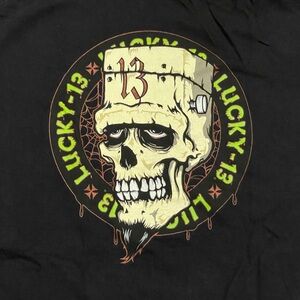 Vintage Lucky 13 Black Frankenstein Skull Tee